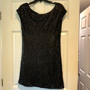 LC Lauren Conrad Black Sequin Mini Dress Size 10